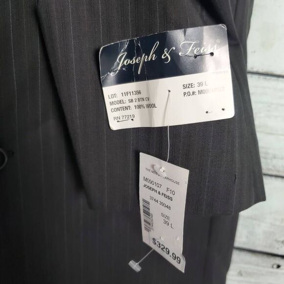 Joseph & Feiss Men’s Pinstripe Wool Suit Jacket Blazer Size 39L New With Tags - Picture 3 of 11